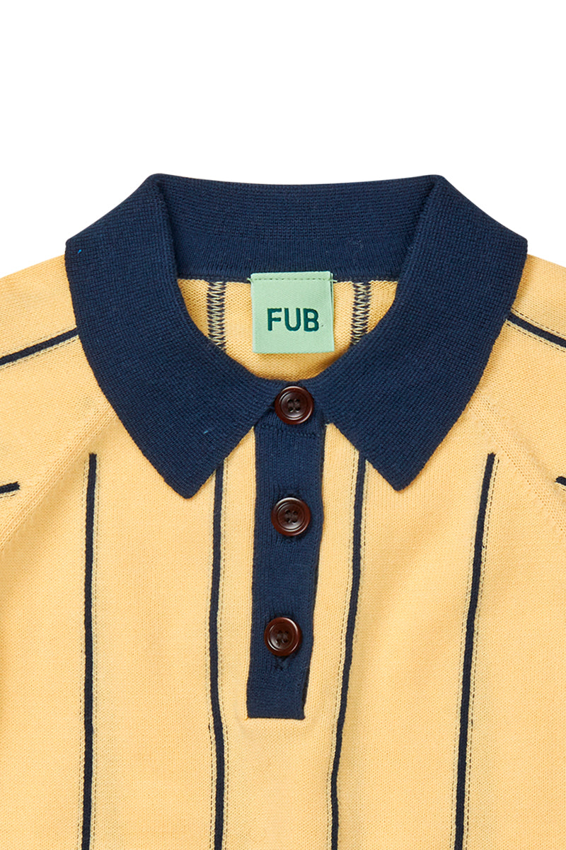 FUB - Stribet polo - Vanilla/Dark navy
