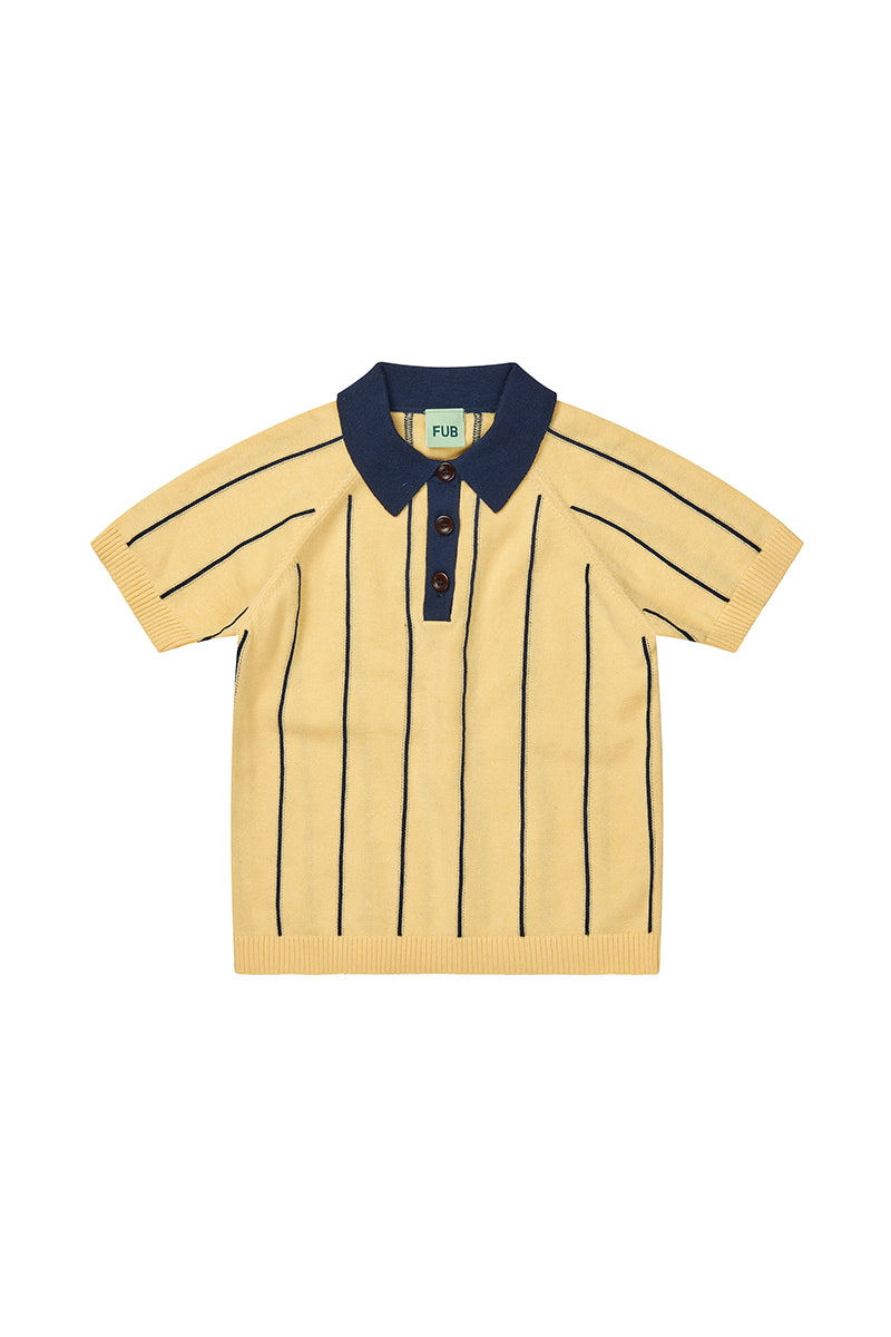 FUB - Stribet polo - Vanilla/Dark navy