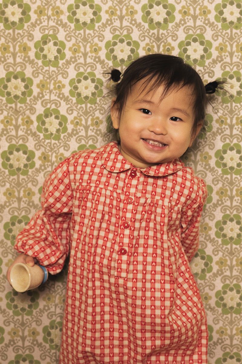 Flöss - Ally onesie - Heart gingham