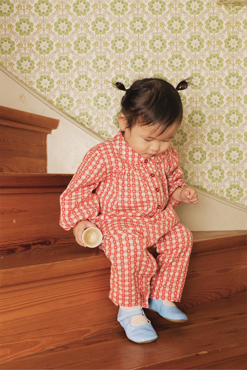 Flöss - Ally onesie - Heart gingham