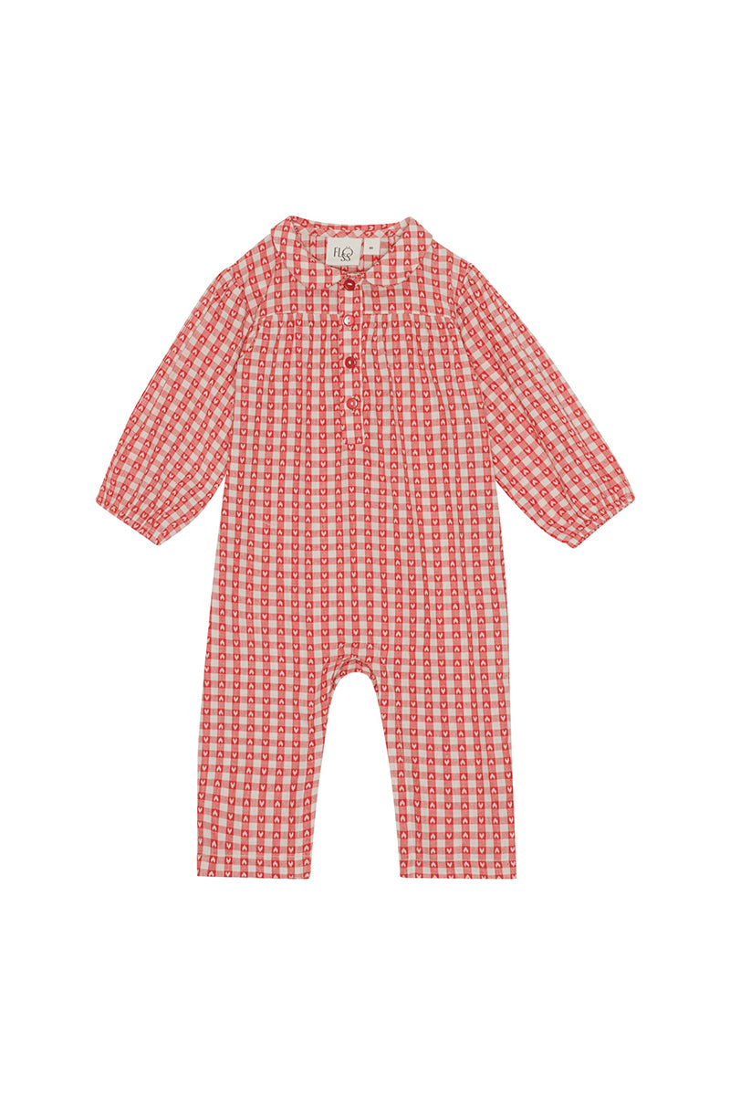 Flöss - Ally onesie - Heart gingham