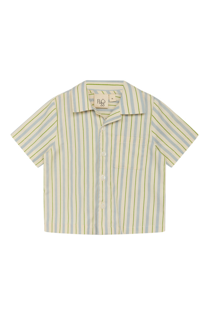 Flöss - Bobby skjorte - Blue/green stripe
