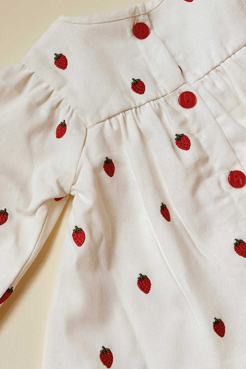 Flöss - Cora kjole - White denim berry