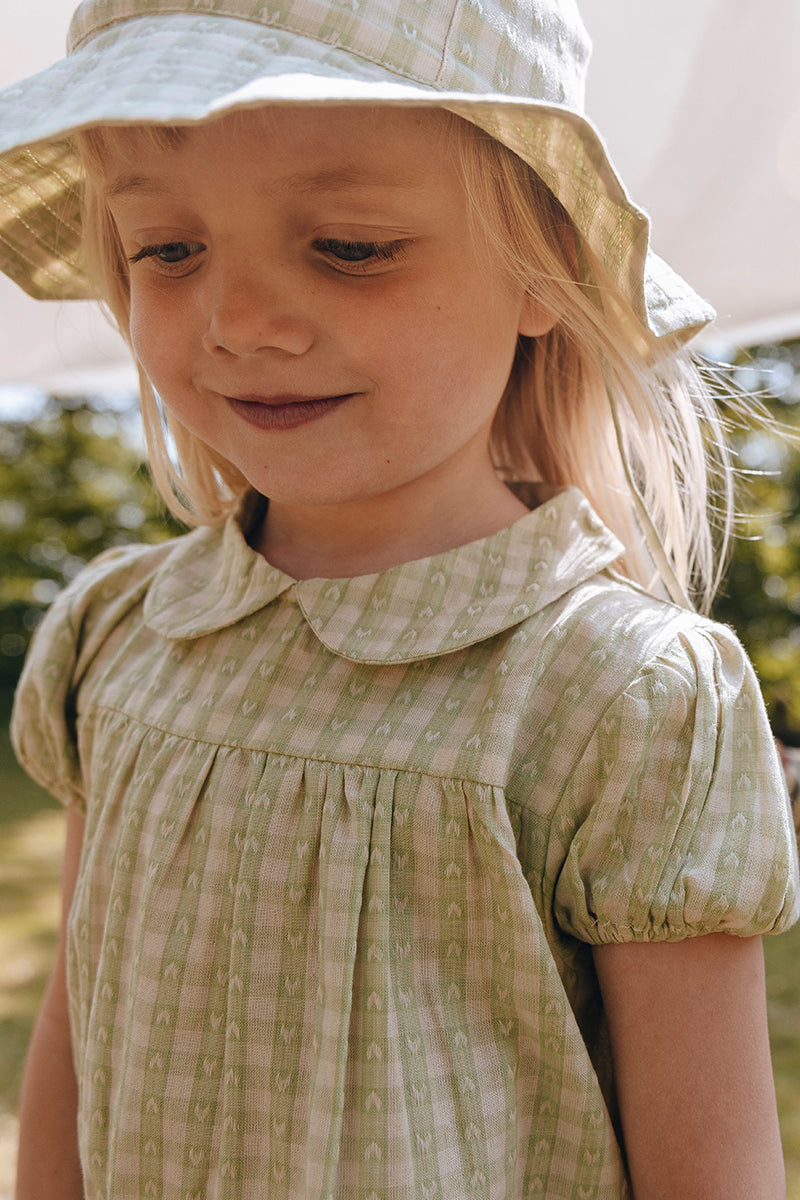 Flöss - Stella kjole - Lime gingham