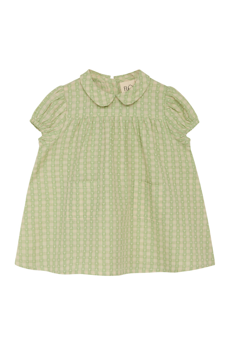 Flöss - Stella kjole - Lime gingham