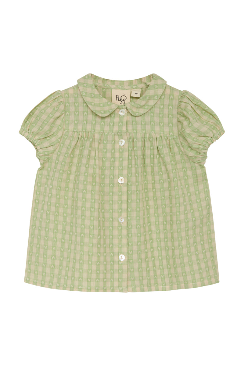 Flöss - Stella skjorte - Lime gingham