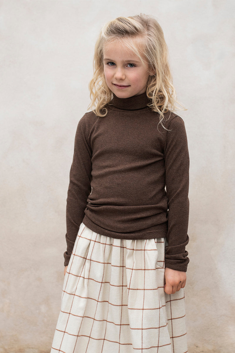 Serendipity - Rullekrave bluse - Chestnut