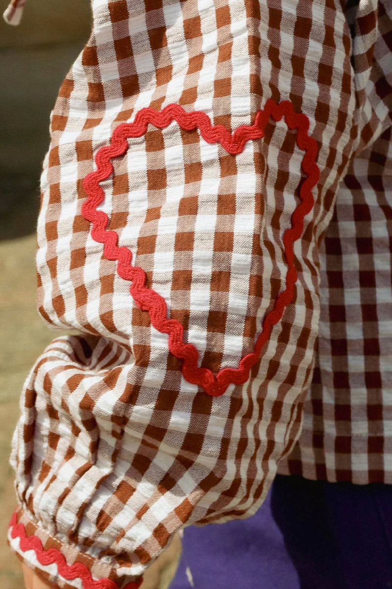 Sissel Edelbo - Astrid top - Brown checks