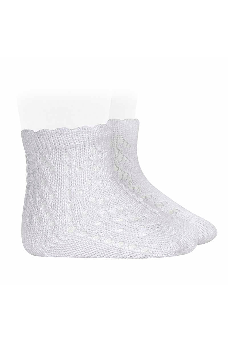 Cóndor - Strømper med hulmønster - White