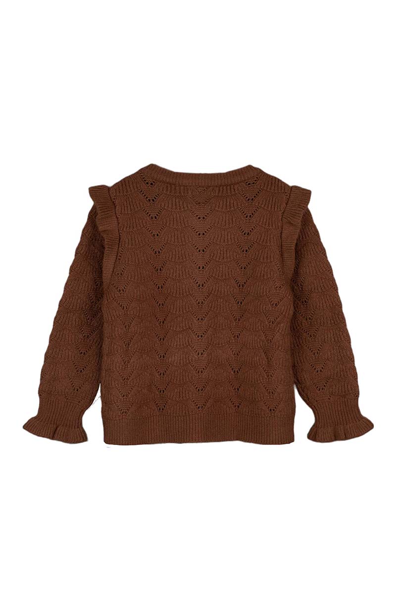Fliink - Benna ruffle cardigan - Carob brown