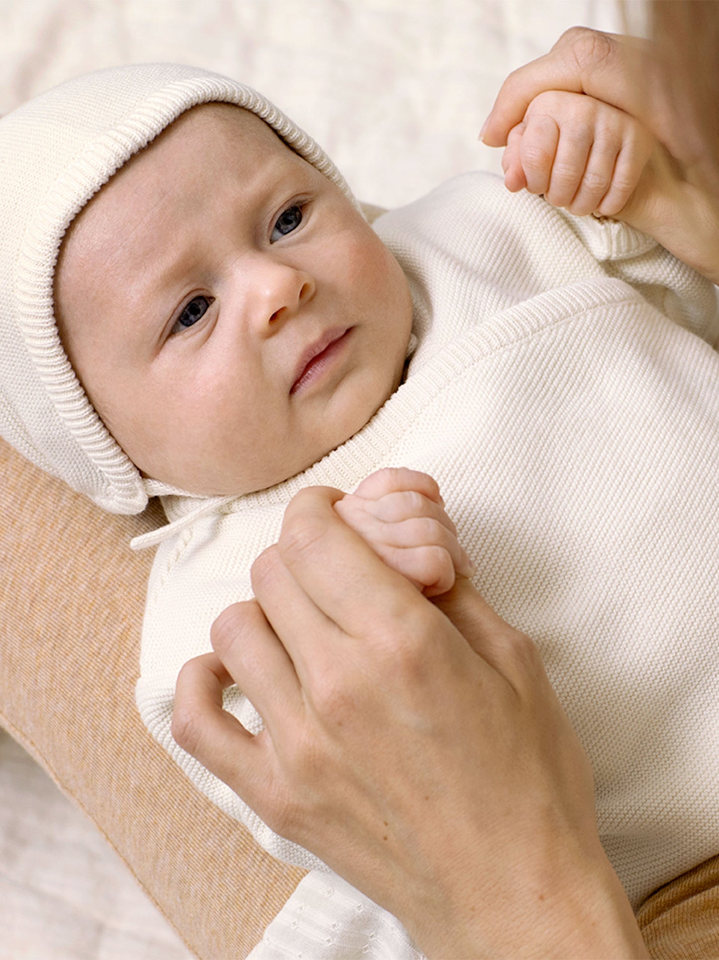 Serendipity - Newborn Cotton Wrap Jacket -Creme