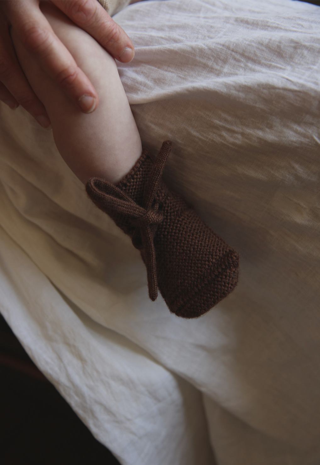 Hvid - Uld Futter - Dark Brown