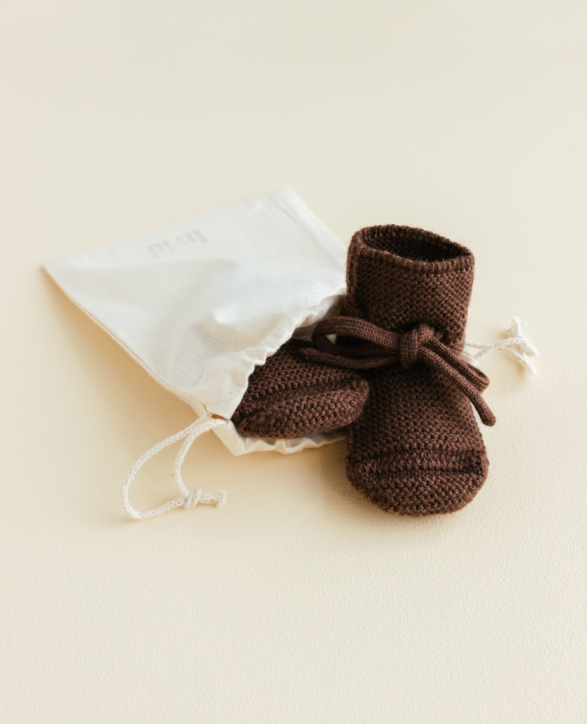 Hvid - Uld Futter - Dark Brown
