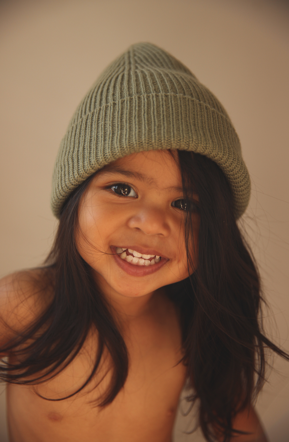 Hvid - Uld Beanie - Artiskok