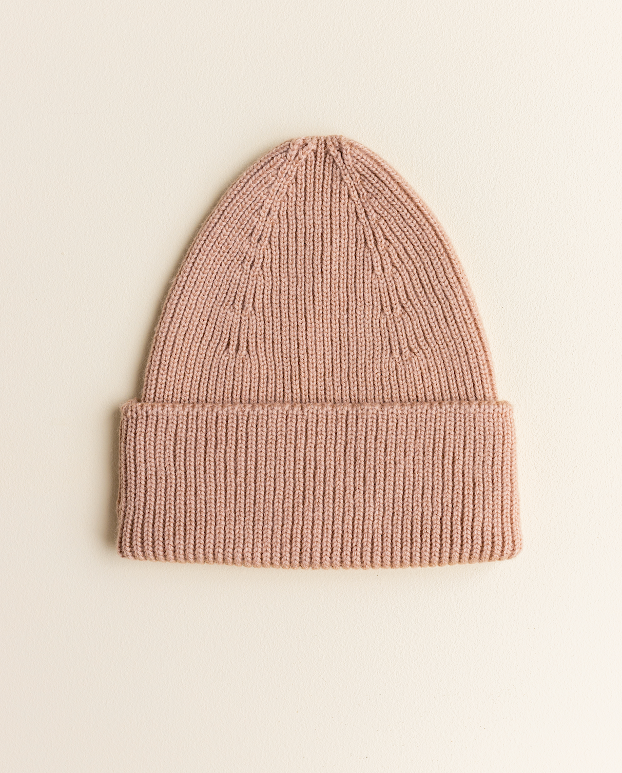 Hvid - Uld Beanie - Rose