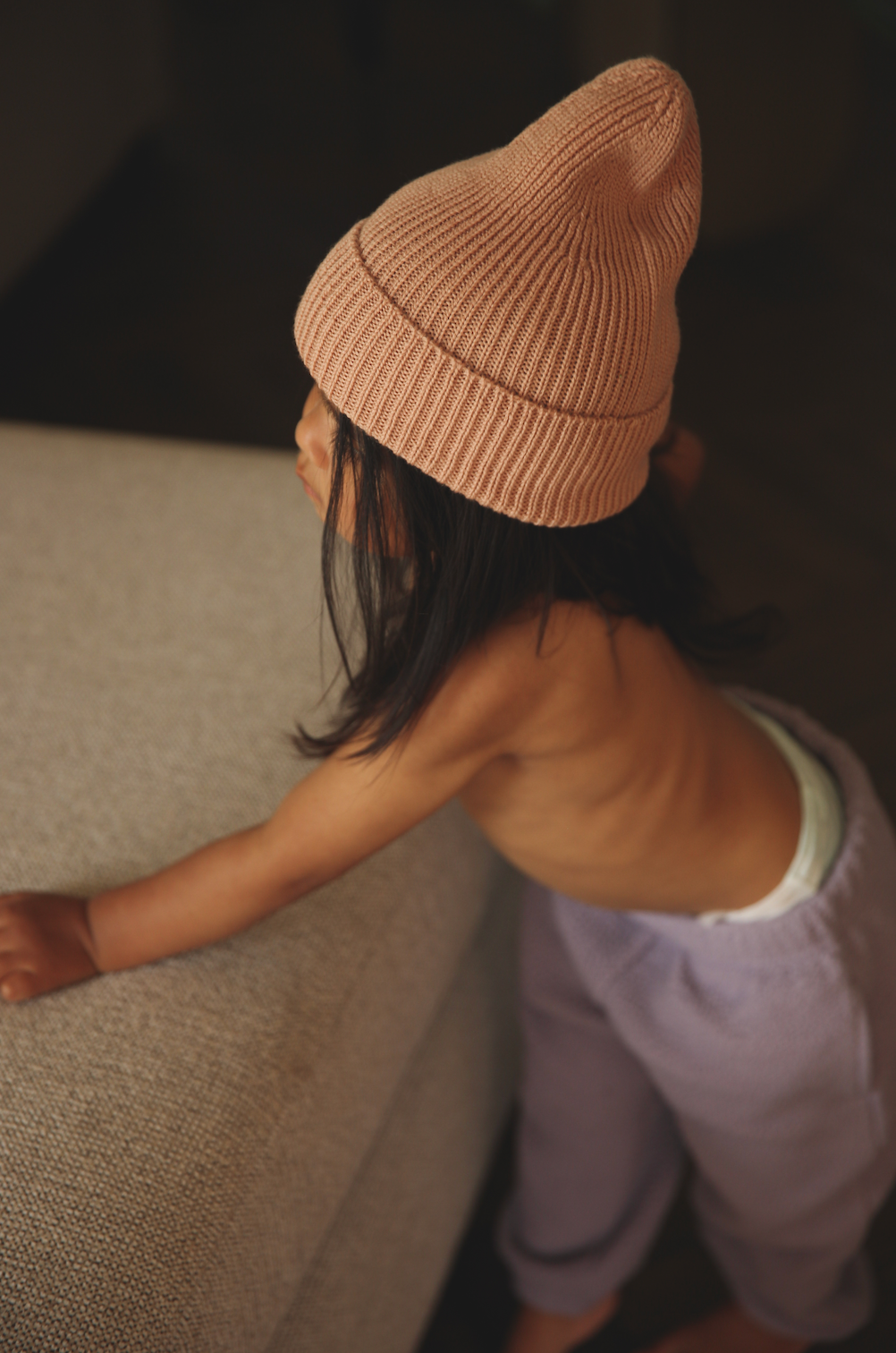 Hvid - Uld Beanie - Rose