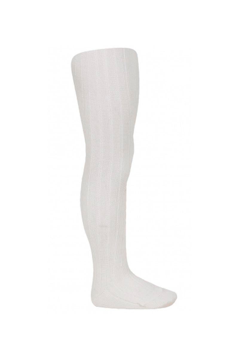 Cóndor - Rib strømpebukser merinould - Beige/Råhvid