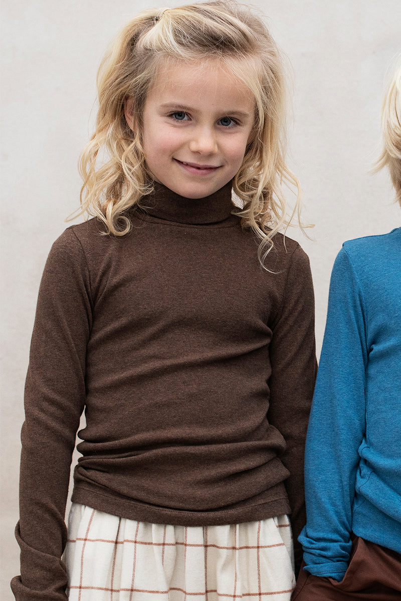 Serendipity - Rullekrave bluse - Chestnut