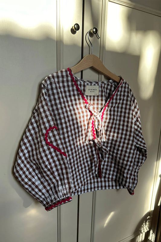 Sissel Edelbo - Astrid top - Brown checks