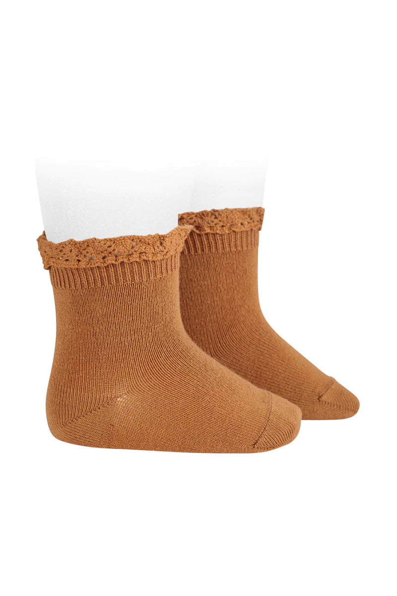 Cóndor - Strømper med flæser - Cinnamon