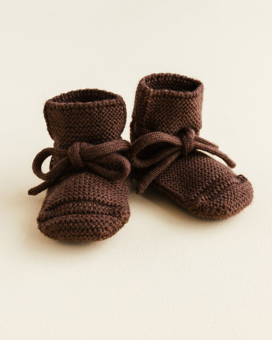Hvid - Uld Futter - Dark Brown