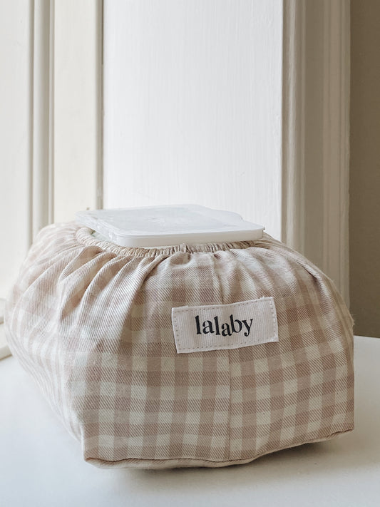 Lalaby - Wet wipe cover - Beige gingham