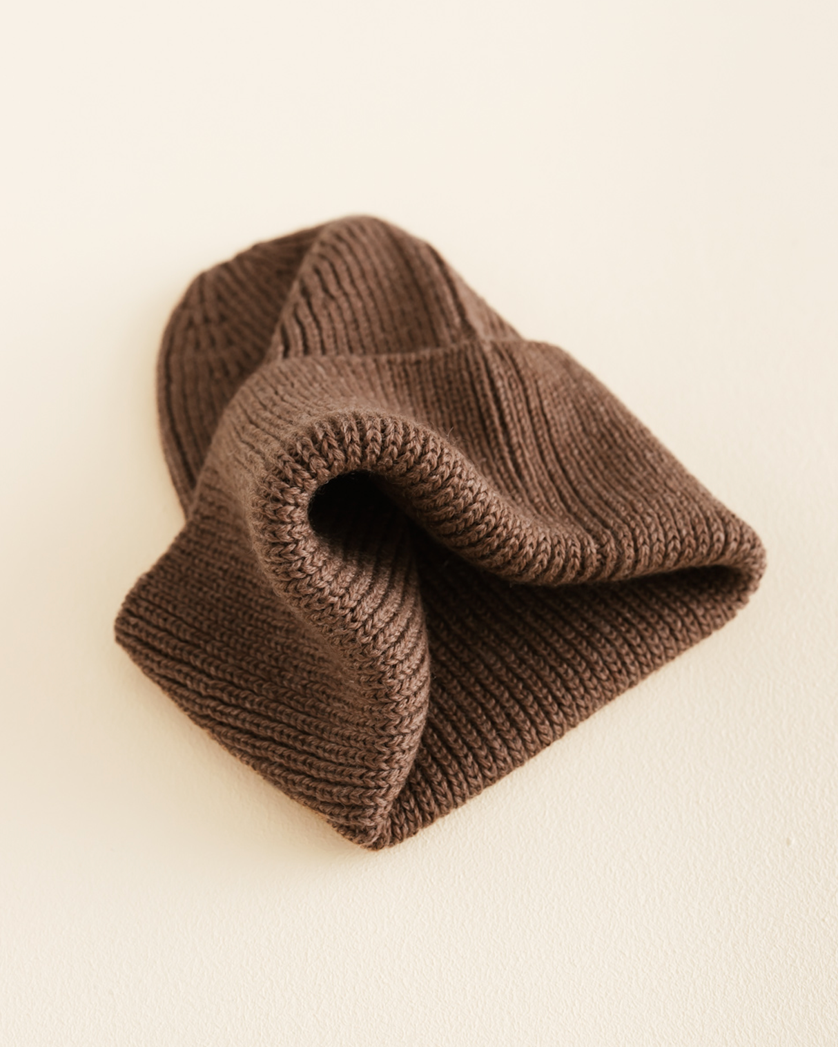 Hvid - Uld Beanie - Mocha