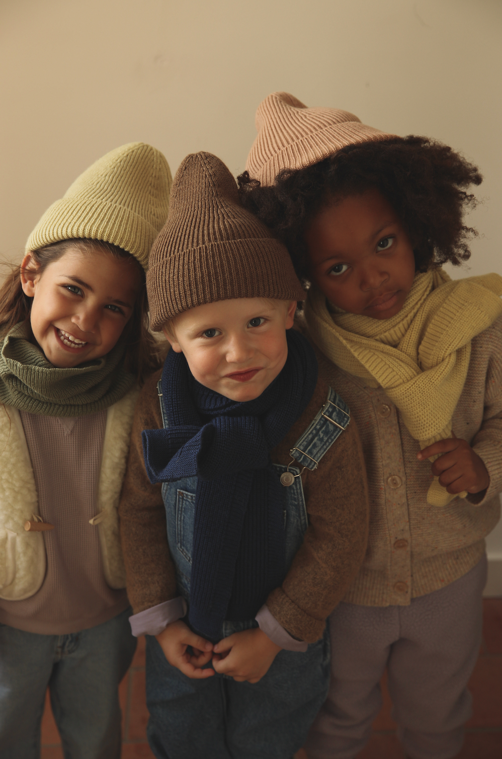Hvid - Uld Beanie - Mocha
